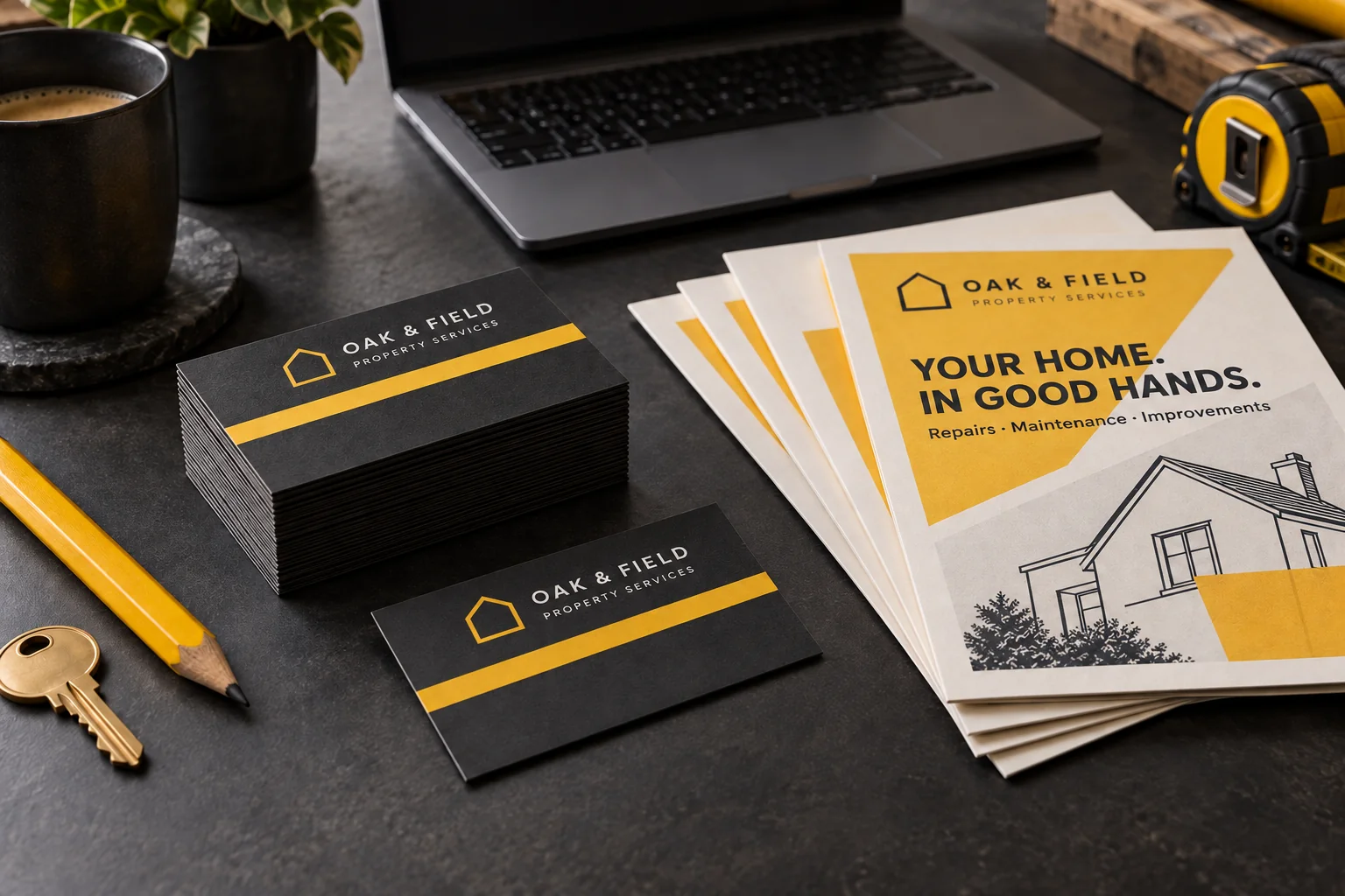 Illustrative business kit for a local trade business