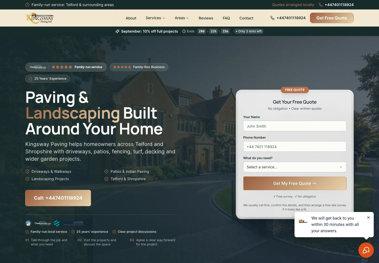 Kingsway Paving homepage